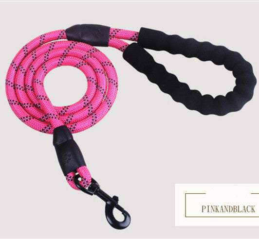 Reflective Nylon Dog Leash with Foam Handle for Walking Training