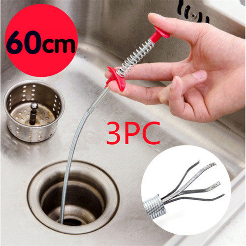 60CM Sewer Dredger Spring Pipe Cleaner Drain Clog Remover Tool