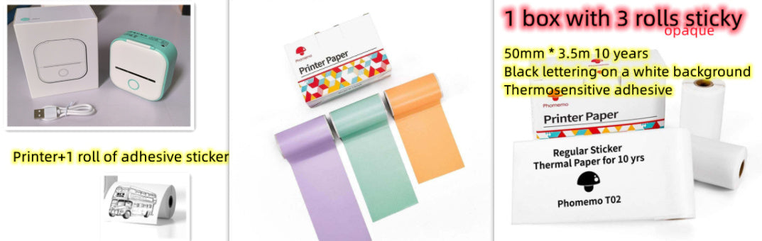 Portable Mini Thermal Label Printer Bluetooth Inkless Photo Printer