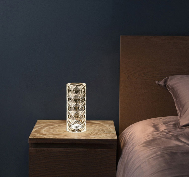 Crystal Lamp – USB Touch Dimming Night Light & Rose Projector