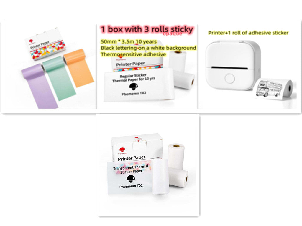 Portable Mini Thermal Label Printer Bluetooth Inkless Photo Printer