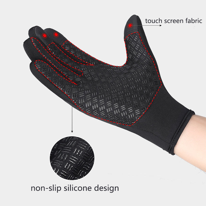 Winter Touch Screen Motorcycle Riding Gloves Waterproof Fleece