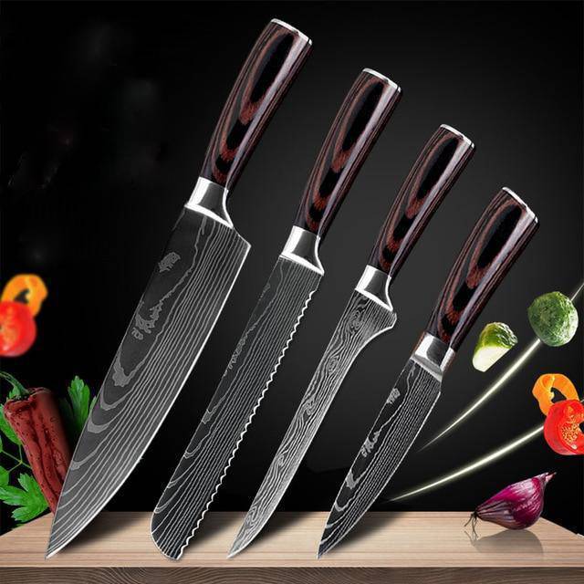 Professional Chef Knife Set 6/8-Piece Stainless Steel Kitchen Knives