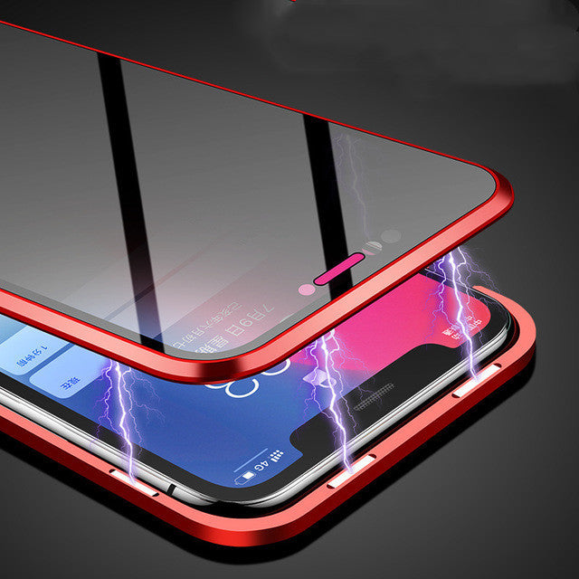 Anti-Peep Magnetic Privacy Glass Phone Case for iPhone Protection