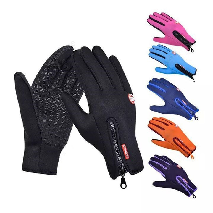 Winter Touch Screen Motorcycle Riding Gloves Waterproof Fleece