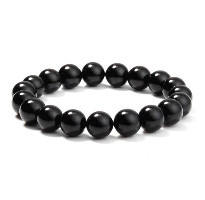 Black Onyx Beaded Bracelet for Women 8mm Natural Stone Jewelry