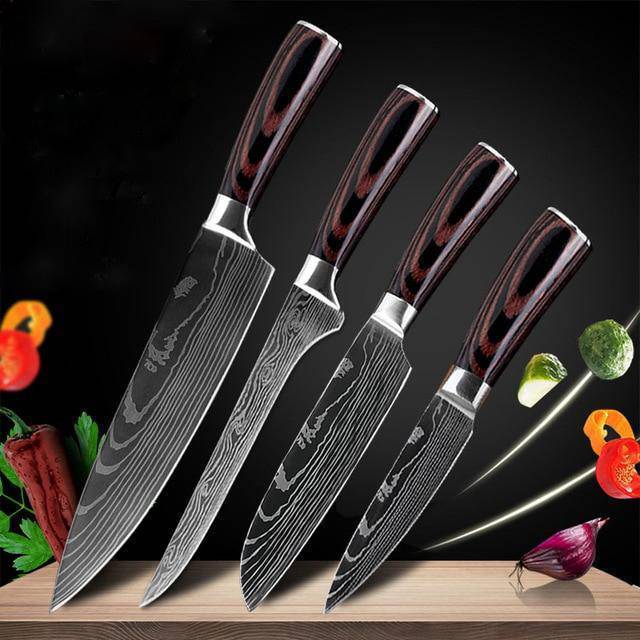 Professional Chef Knife Set 6/8-Piece Stainless Steel Kitchen Knives