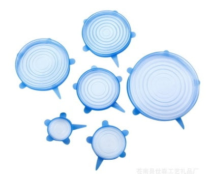 6-Piece Stretch Silicone Lids Reusable Food Covers BPA-Free Set