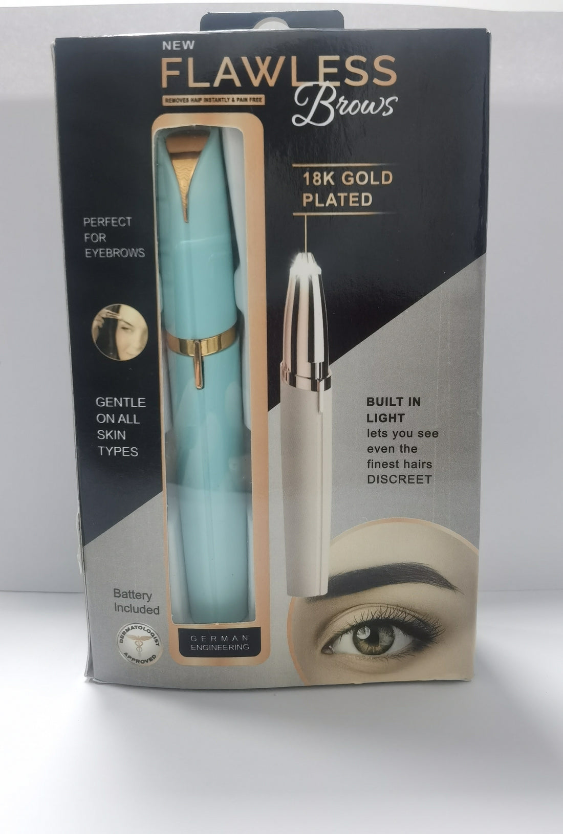 Mini Electric Eyebrow Trimmer Pen with LED Light & Painless Razor