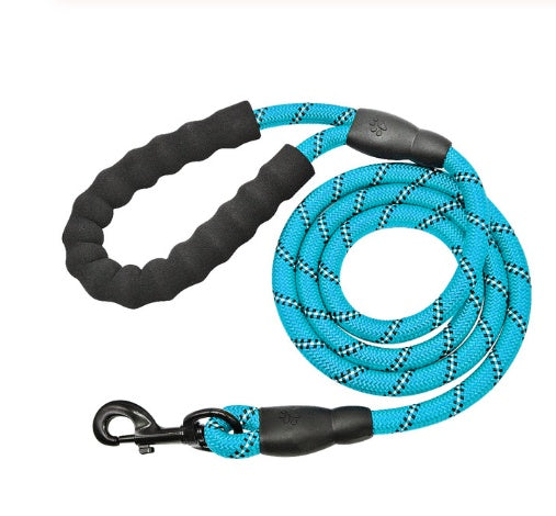 Reflective Nylon Dog Leash with Foam Handle for Walking Training