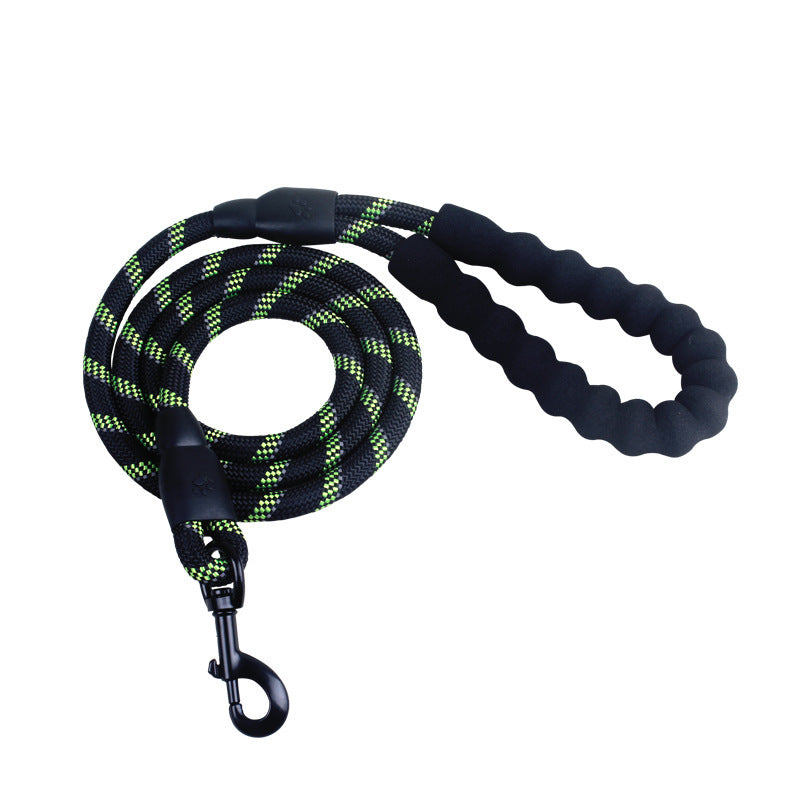 Reflective Nylon Dog Leash with Foam Handle for Walking Training