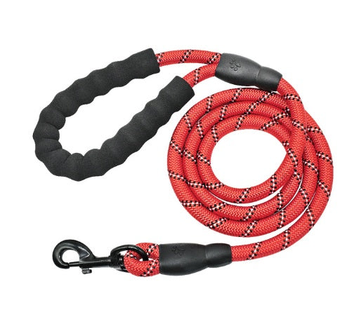 Reflective Nylon Dog Leash with Foam Handle for Walking Training