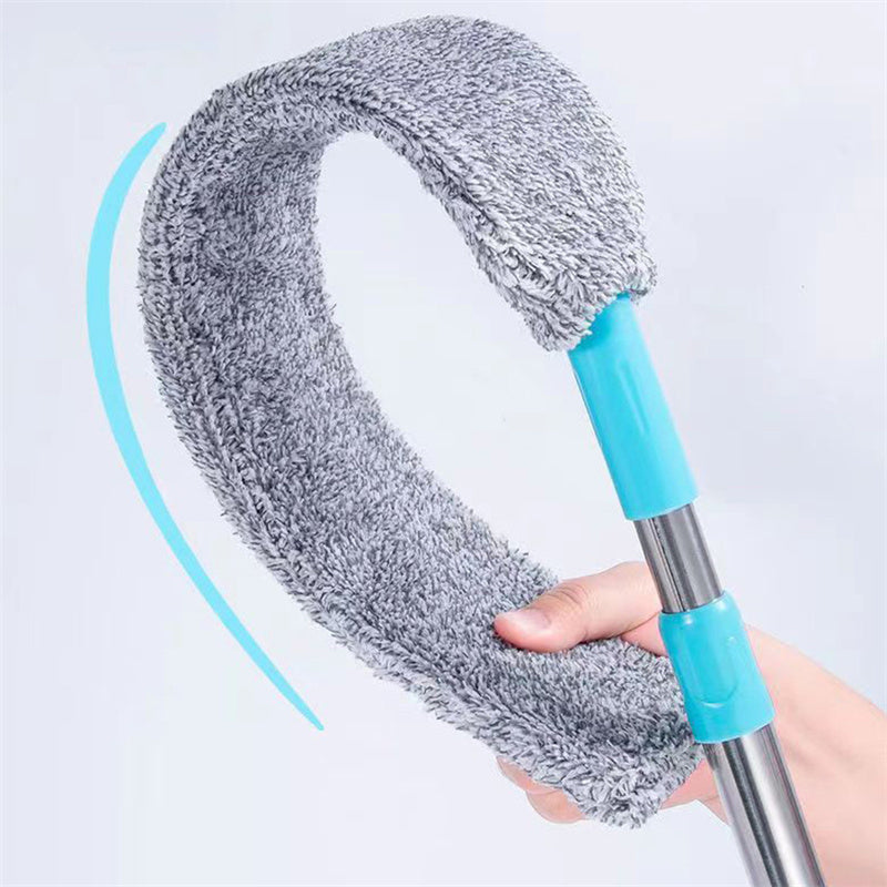 Retractable Bed Bottom Cleaning Brush with Microfiber Dust Remover