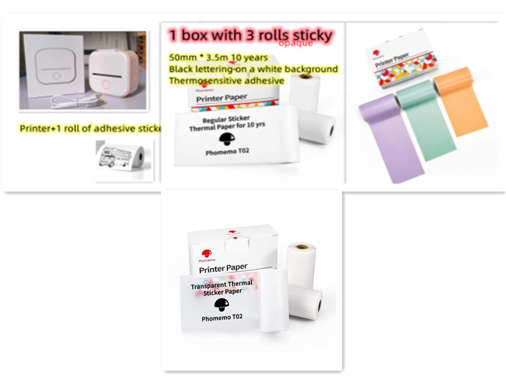 Portable Mini Thermal Label Printer Bluetooth Inkless Photo Printer