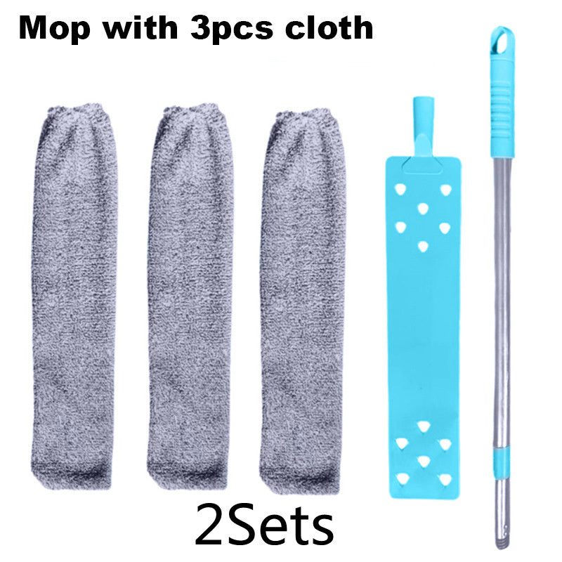 Retractable Bed Bottom Cleaning Brush with Microfiber Dust Remover