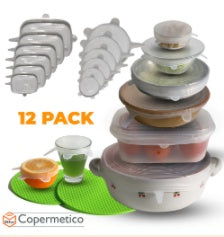 6-Piece Stretch Silicone Lids Reusable Food Covers BPA-Free Set