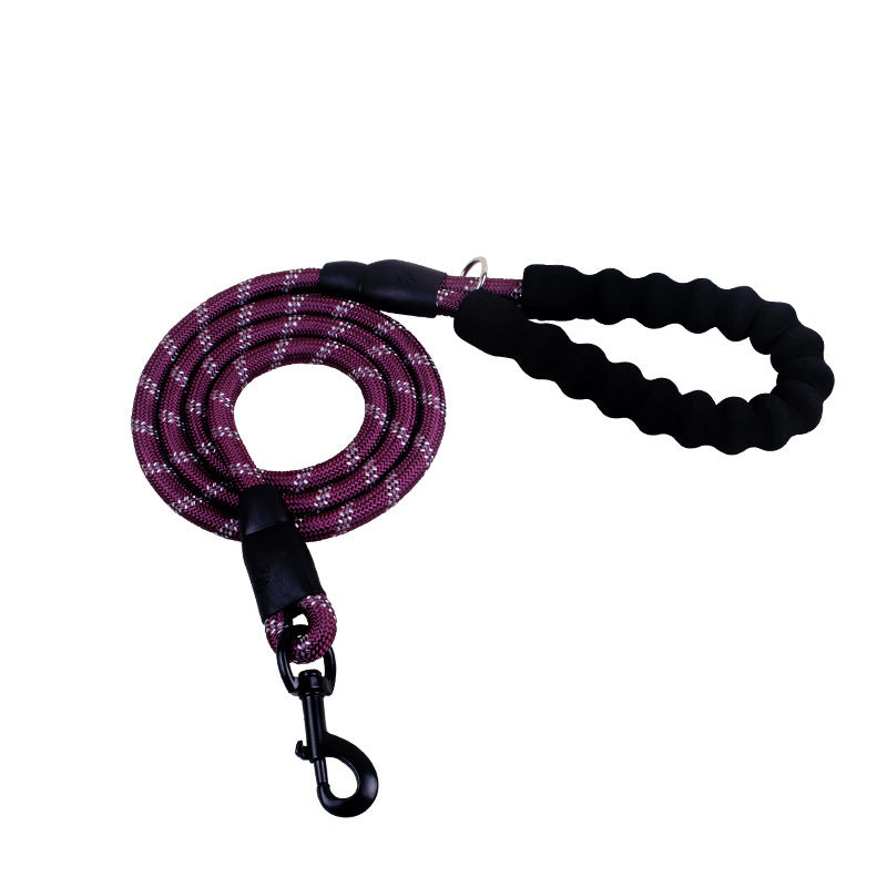 Reflective Nylon Dog Leash with Foam Handle for Walking Training
