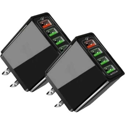 Illuminated 4 USB Mobile Charger 30W 3A Fast Charging Adapter