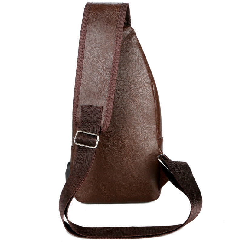 USB Portable Charging Chest Messenger Bag with Headphone Jack
