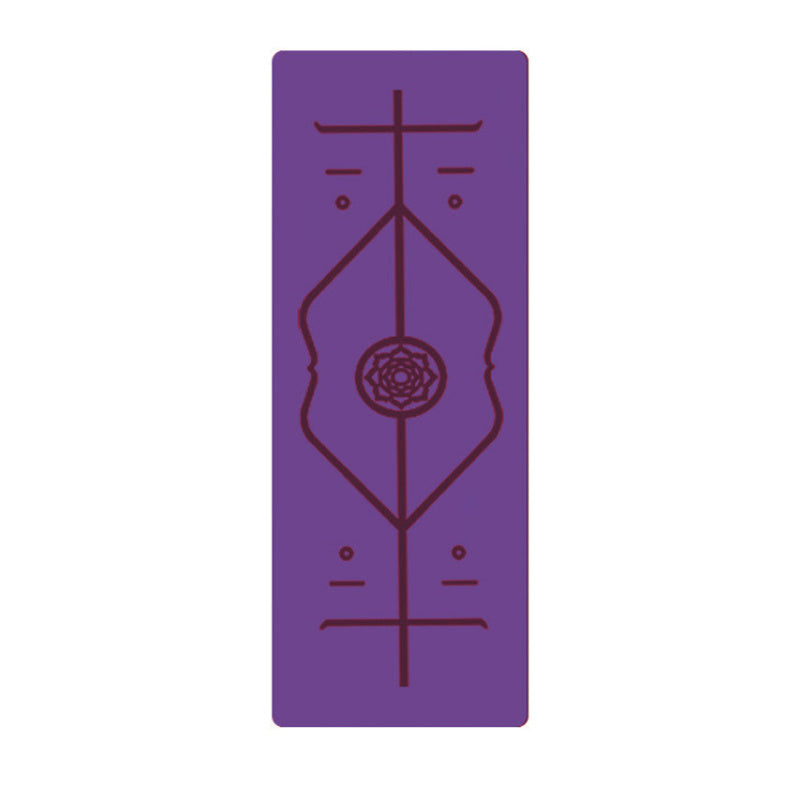 Non Slip TPE Yoga Mat with Position Line for Beginners 6mm Thick