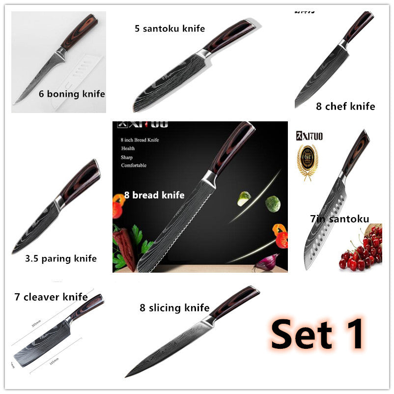 Professional Chef Knife Set 6/8-Piece Stainless Steel Kitchen Knives