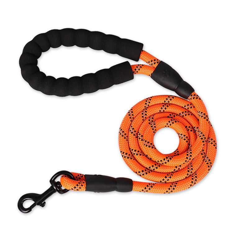 Reflective Nylon Dog Leash with Foam Handle for Walking Training