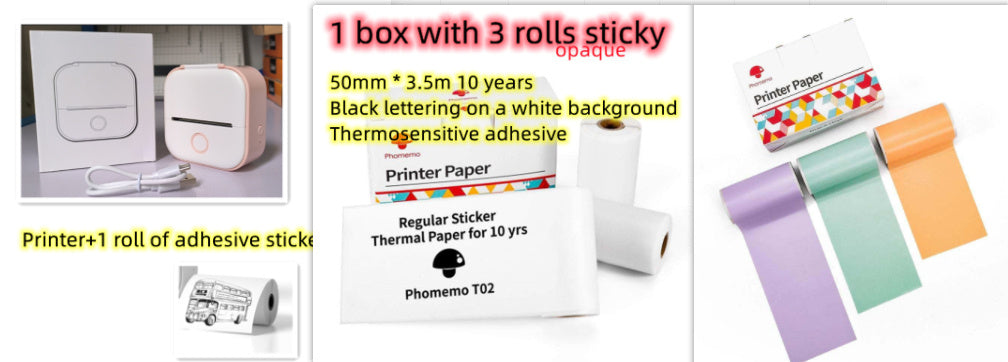 Portable Mini Thermal Label Printer Bluetooth Inkless Photo Printer