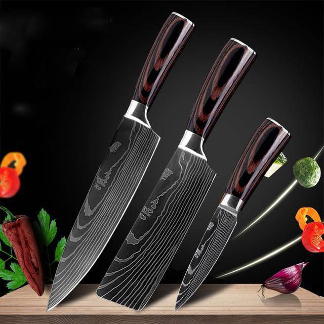 Professional Chef Knife Set 6/8-Piece Stainless Steel Kitchen Knives