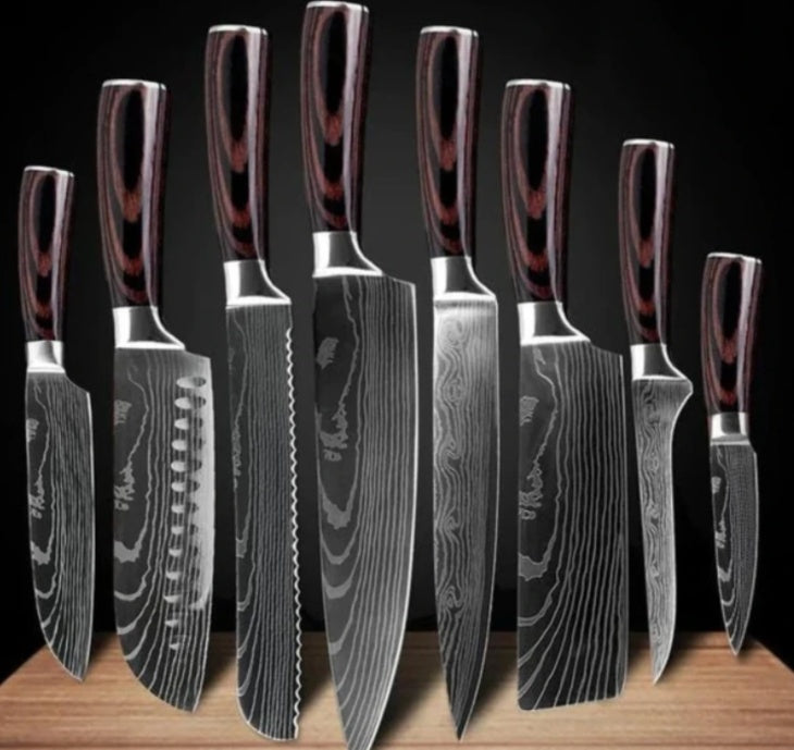 Professional Chef Knife Set 6/8-Piece Stainless Steel Kitchen Knives