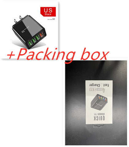 Illuminated 4 USB Mobile Charger 30W 3A Fast Charging Adapter