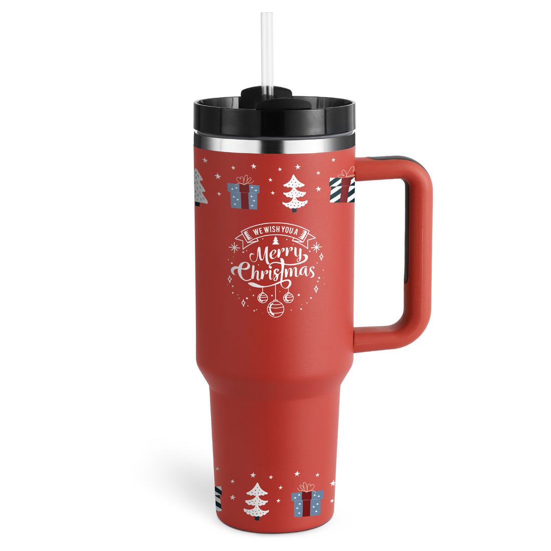 40oz Stainless Steel Tumbler with Handle Straw Insulated Travel Mug