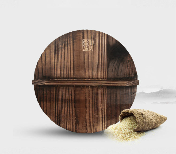 Traditional Handmade Iron Wok with Wooden Handle & Lid