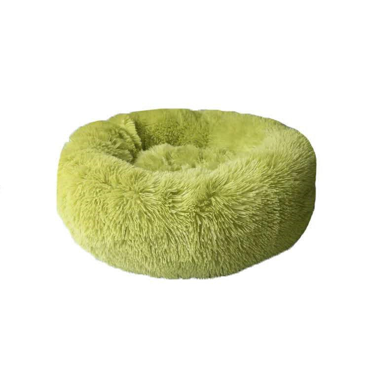 Round Plush Cat Bed – Warm Winter Pet Nest Pad with Anti-Slip Base