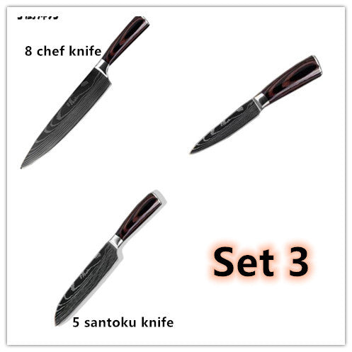 Professional Chef Knife Set 6/8-Piece Stainless Steel Kitchen Knives