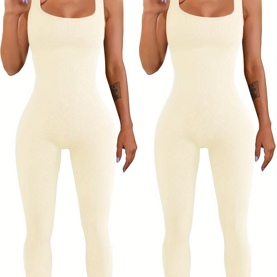 Women’s Suspender Tank Top Tights Long Sleeve Spandex Leisure Wear
