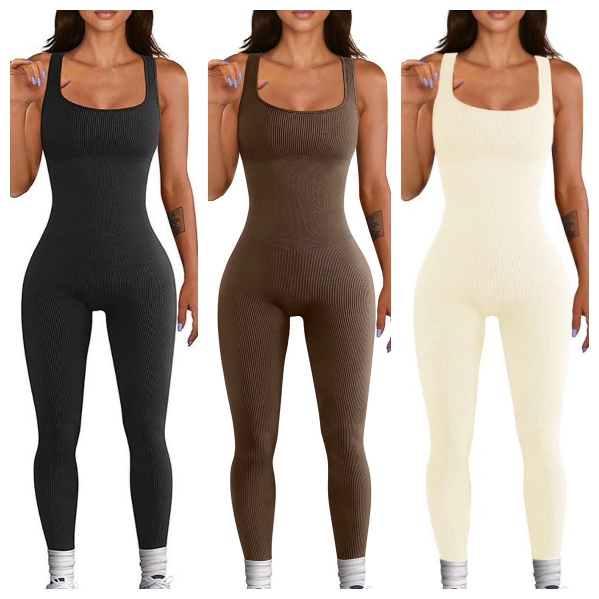 Women’s Suspender Tank Top Tights Long Sleeve Spandex Leisure Wear