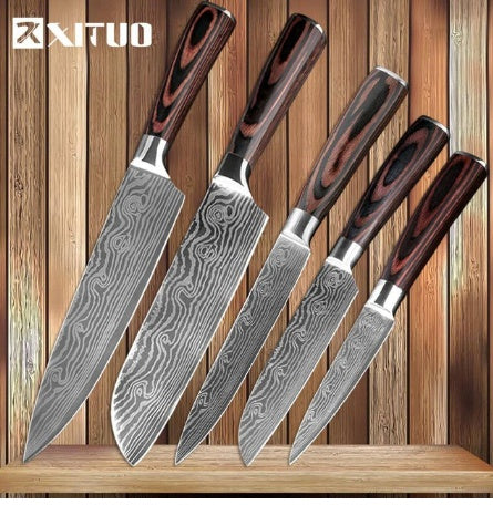 Professional Chef Knife Set 6/8-Piece Stainless Steel Kitchen Knives