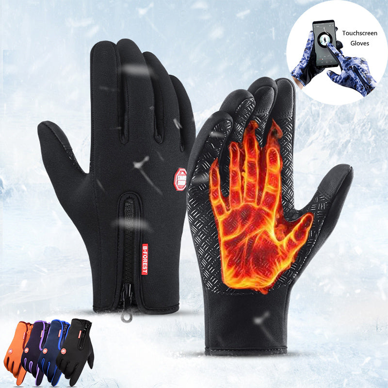 Winter Touch Screen Motorcycle Riding Gloves Waterproof Fleece