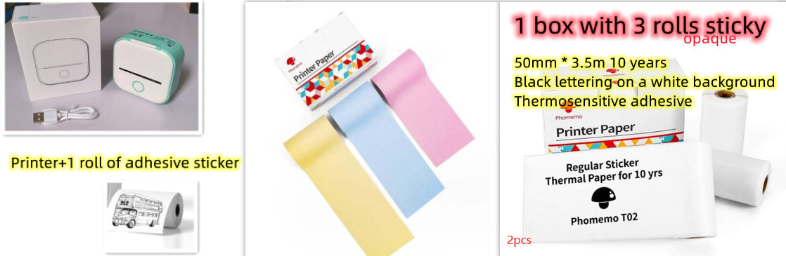 Portable Mini Thermal Label Printer Bluetooth Inkless Photo Printer