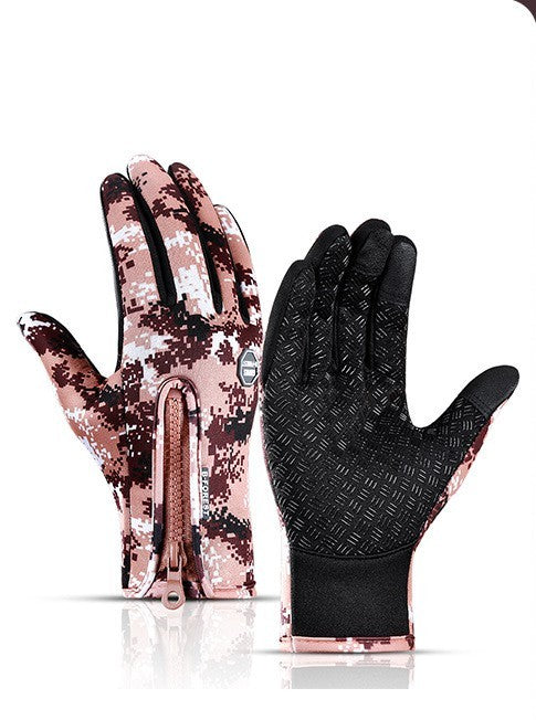 Winter Touch Screen Motorcycle Riding Gloves Waterproof Fleece