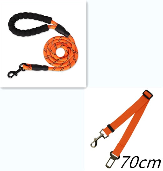 Reflective Nylon Dog Leash with Foam Handle for Walking Training