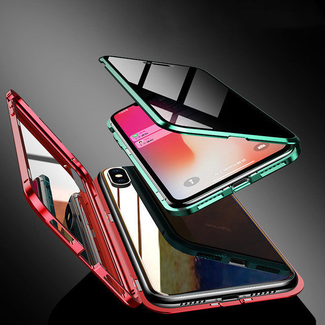 Anti-Peep Magnetic Privacy Glass Phone Case for iPhone Protection
