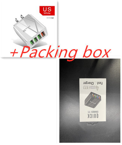 Illuminated 4 USB Mobile Charger 30W 3A Fast Charging Adapter