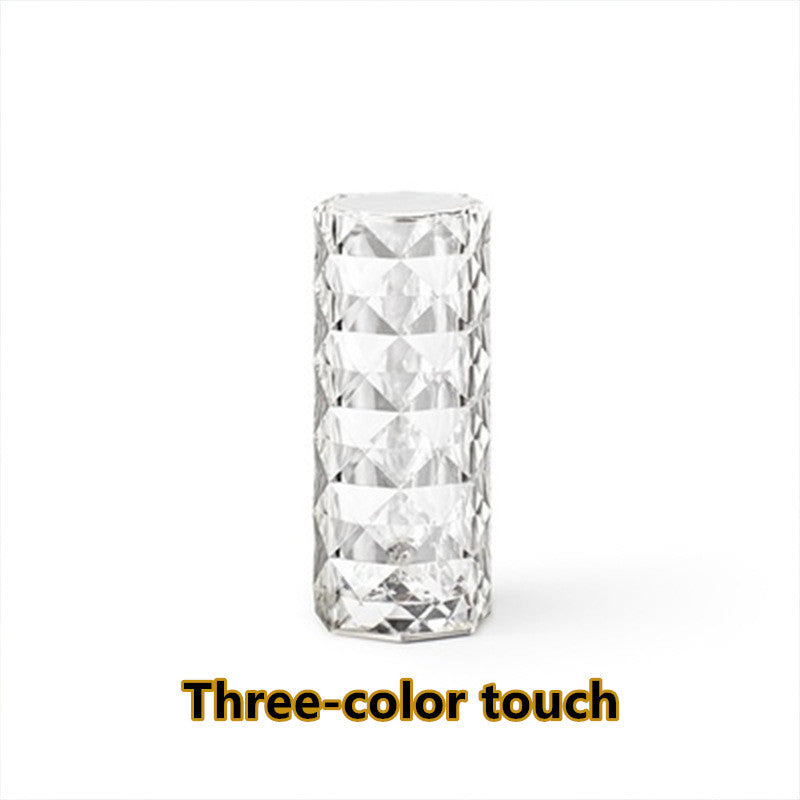 Crystal Lamp – USB Touch Dimming Night Light & Rose Projector