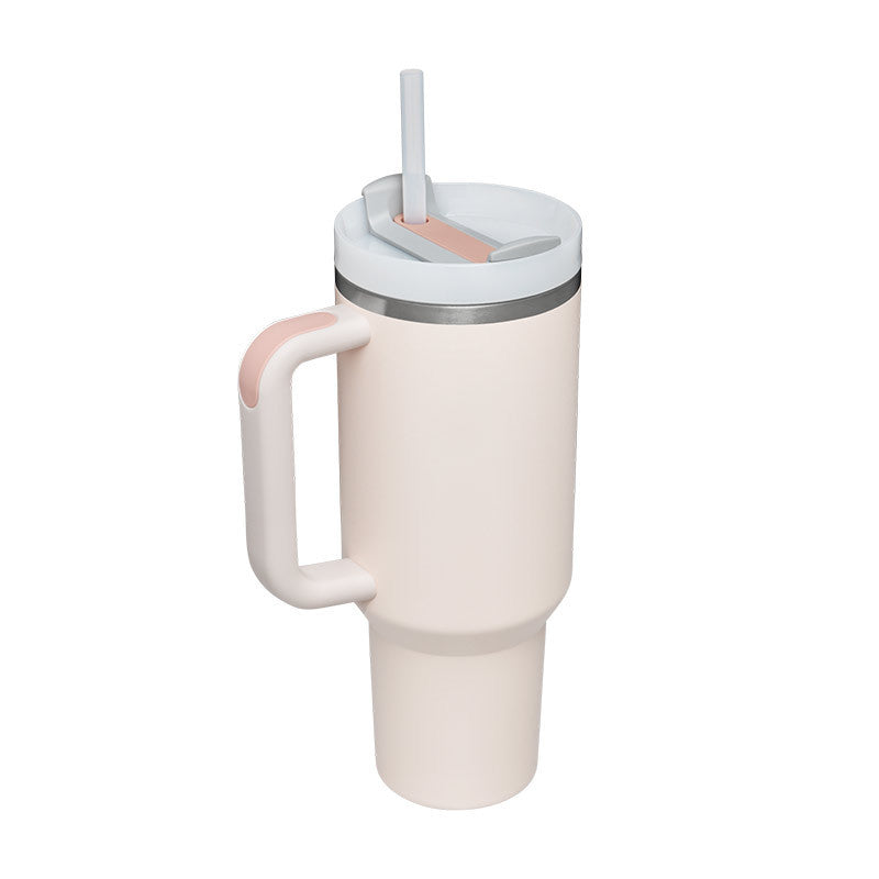 40oz Stainless Steel Tumbler with Handle Straw Insulated Travel Mug