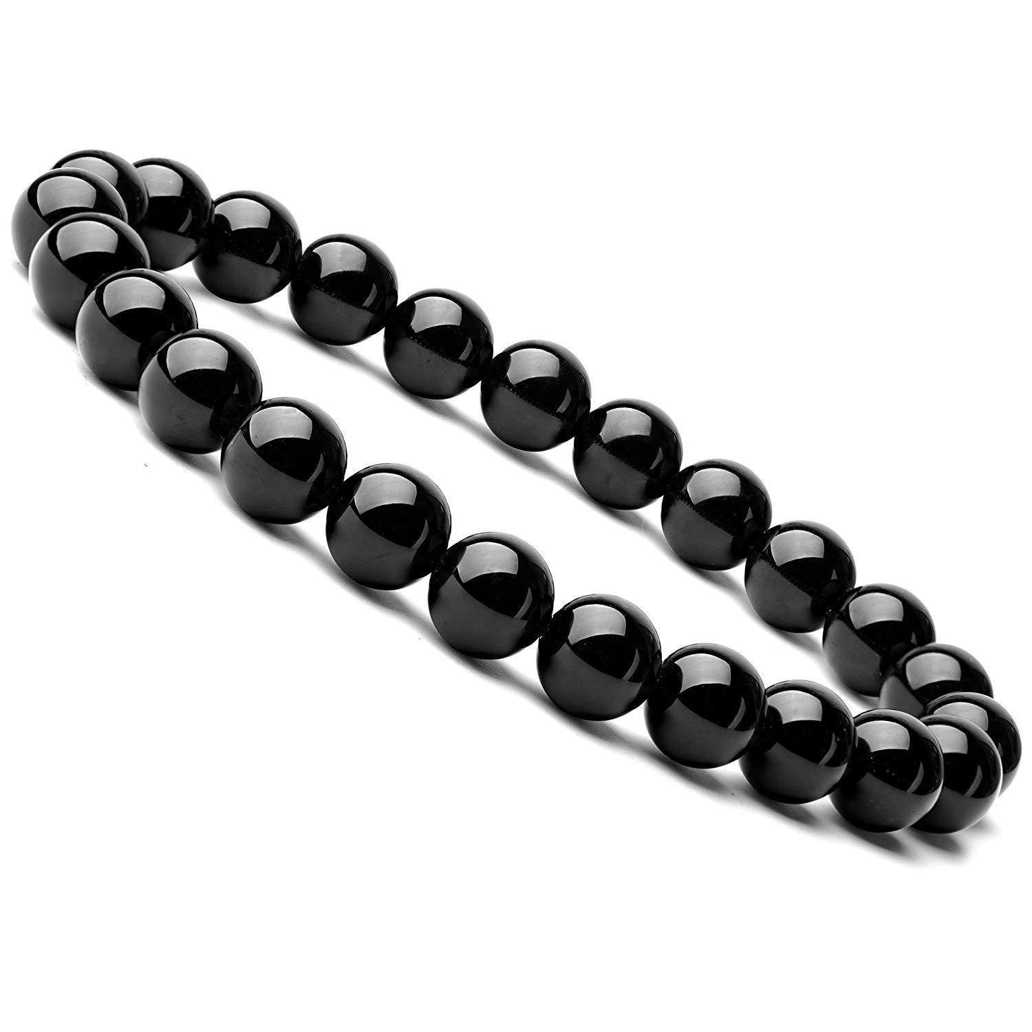Black Onyx Beaded Bracelet for Women 8mm Natural Stone Jewelry