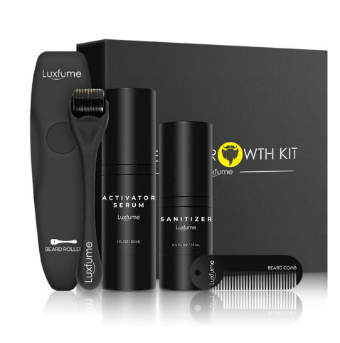 Beard Growth Liquid Care Kit with Microneedle Roller & Comb
