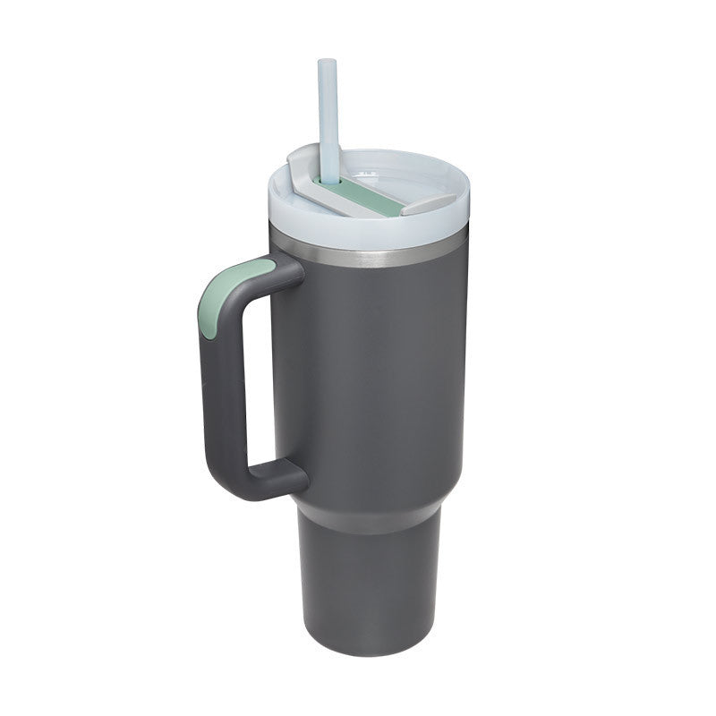 40oz Stainless Steel Tumbler with Handle Straw Insulated Travel Mug