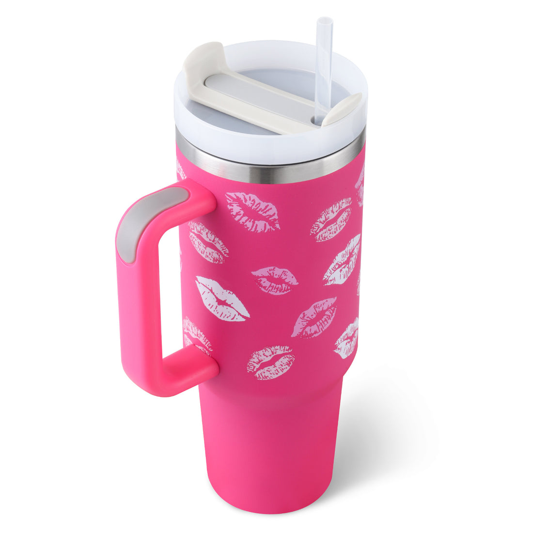 40oz Stainless Steel Tumbler with Handle Straw Insulated Travel Mug