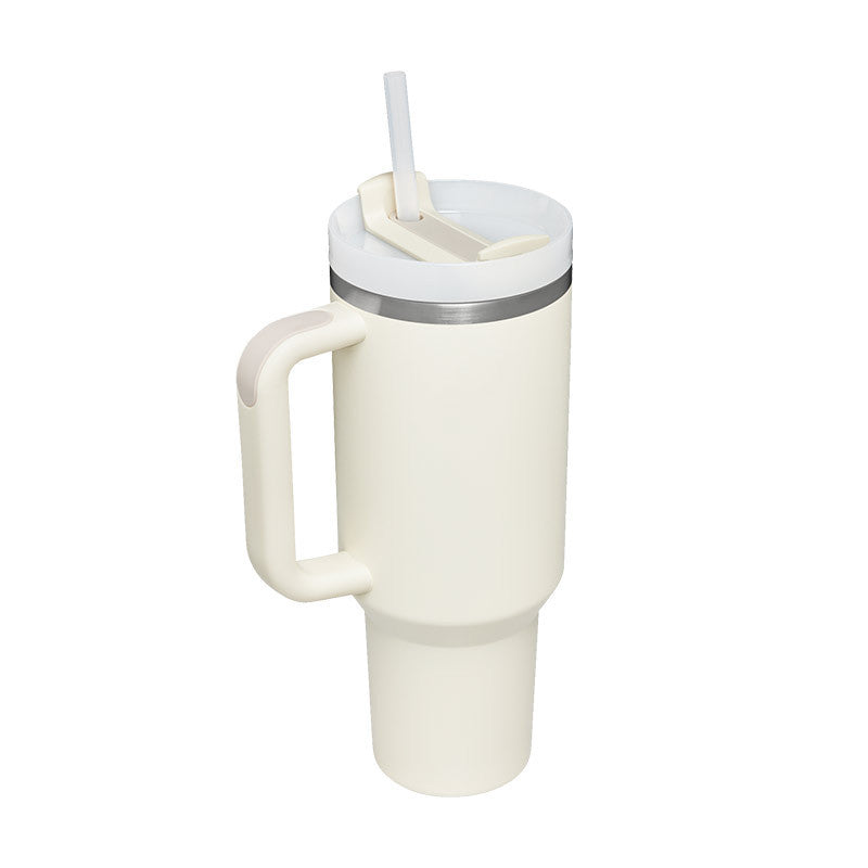 40oz Stainless Steel Tumbler with Handle Straw Insulated Travel Mug